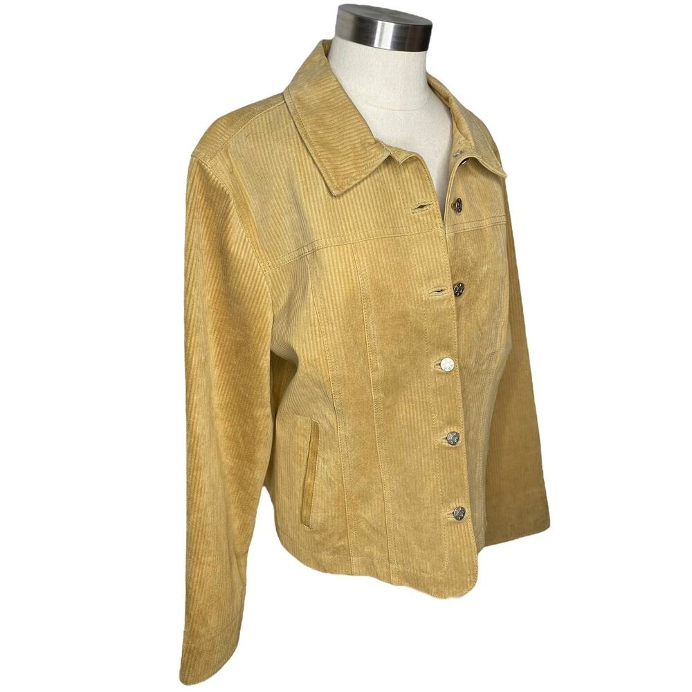 Live A Little Suede Leather Jacket Tan Women's Size Large